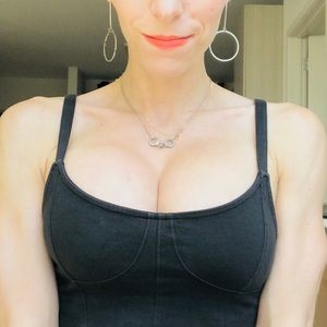 Heathered black AE crop top